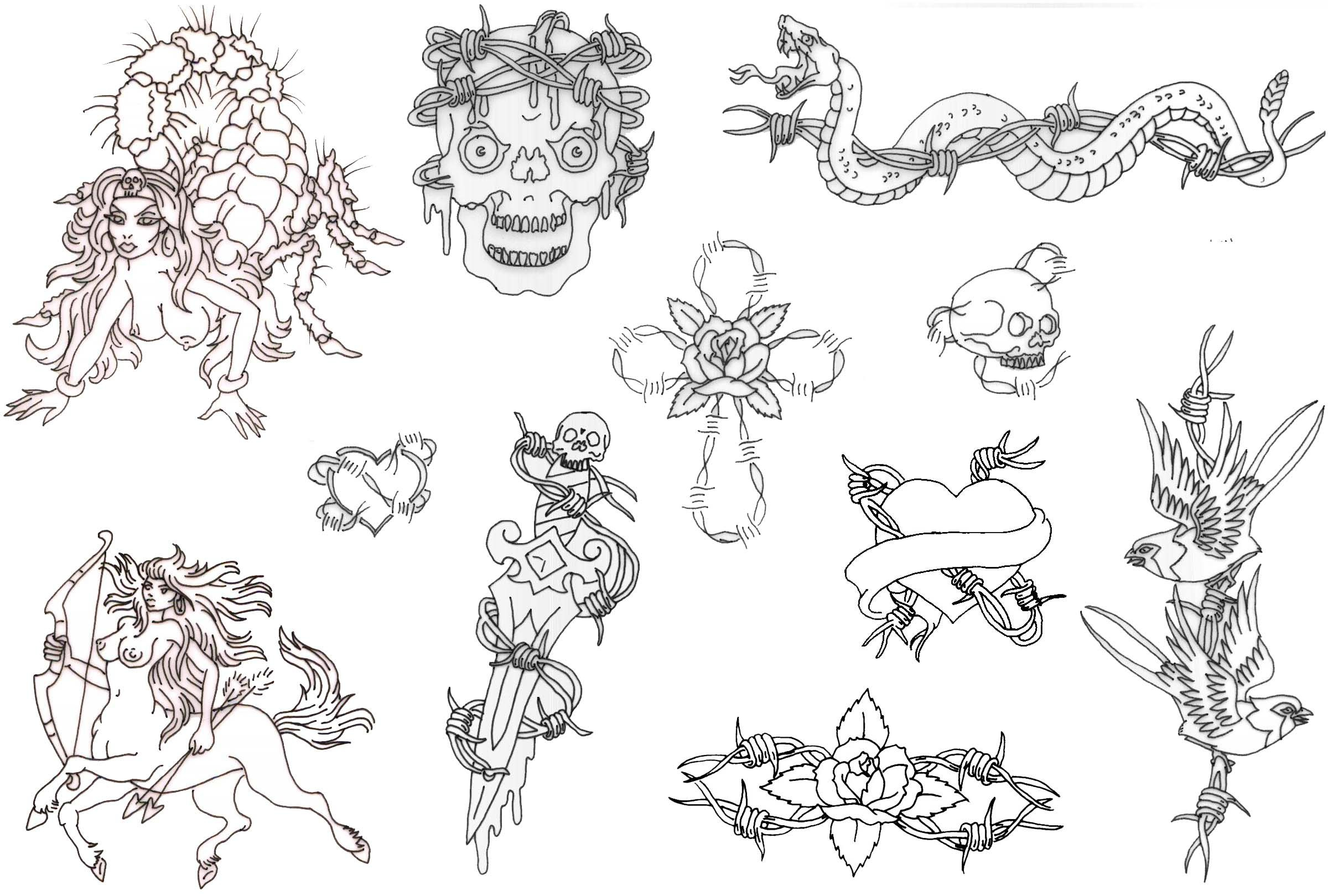 Free Printable Tattoo Flash | Album: Misc Flash Sheets Records 761 - Free Printable Tattoo Flash