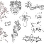 Free Printable Tattoo Flash | Album: Misc Flash Sheets Records 761   Free Tattoo Stencils Printable