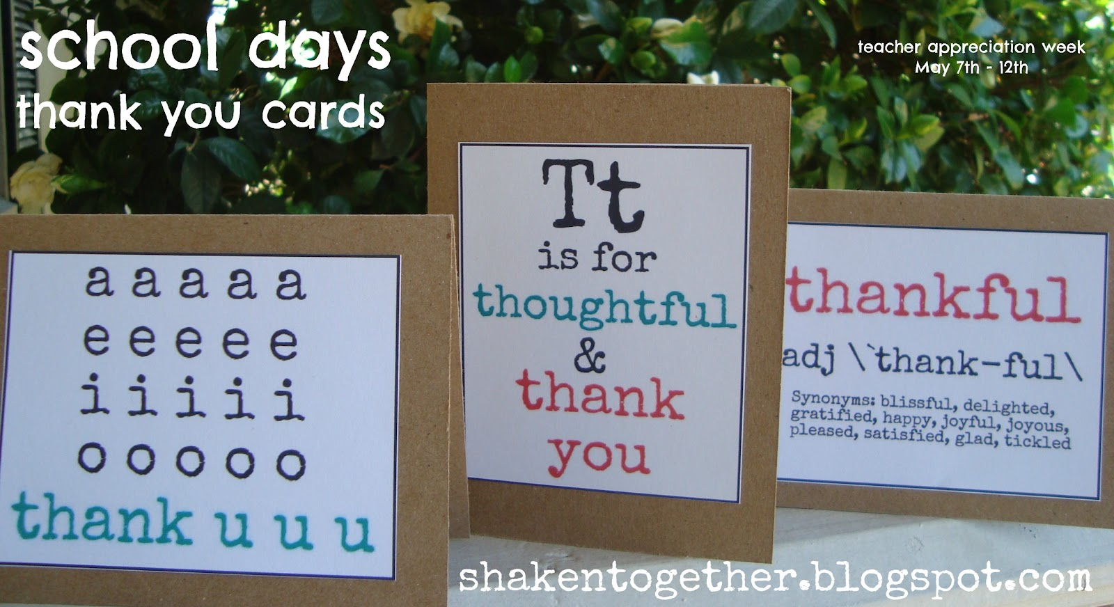Free Printable Teacher Thank You Cards - Shaken Together - Free Printable Volunteer Thank You Cards