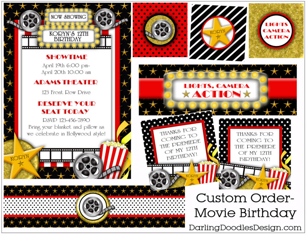 Free Printable Th Birthday Party Invitations Lovely Free Movie Night - Movie Birthday Party Invitations Free Printable