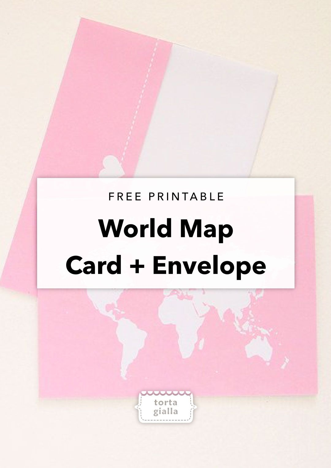 Free Printable Thinking Of You World Map Card And Envelope - Free Printable Thinking Of You Cards