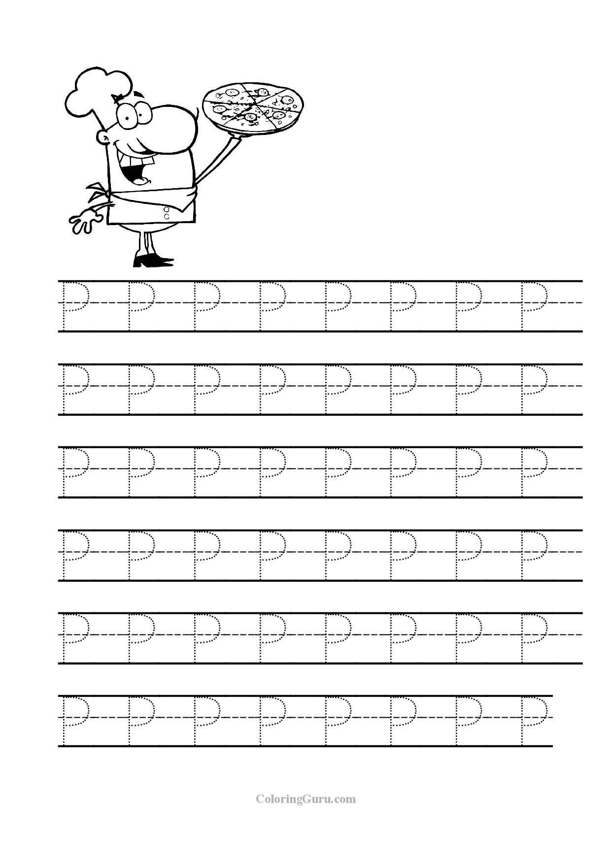 Free Printable Tracing Letter P Worksheets For Preschool | Tracing - Free Printable Traceable Letters