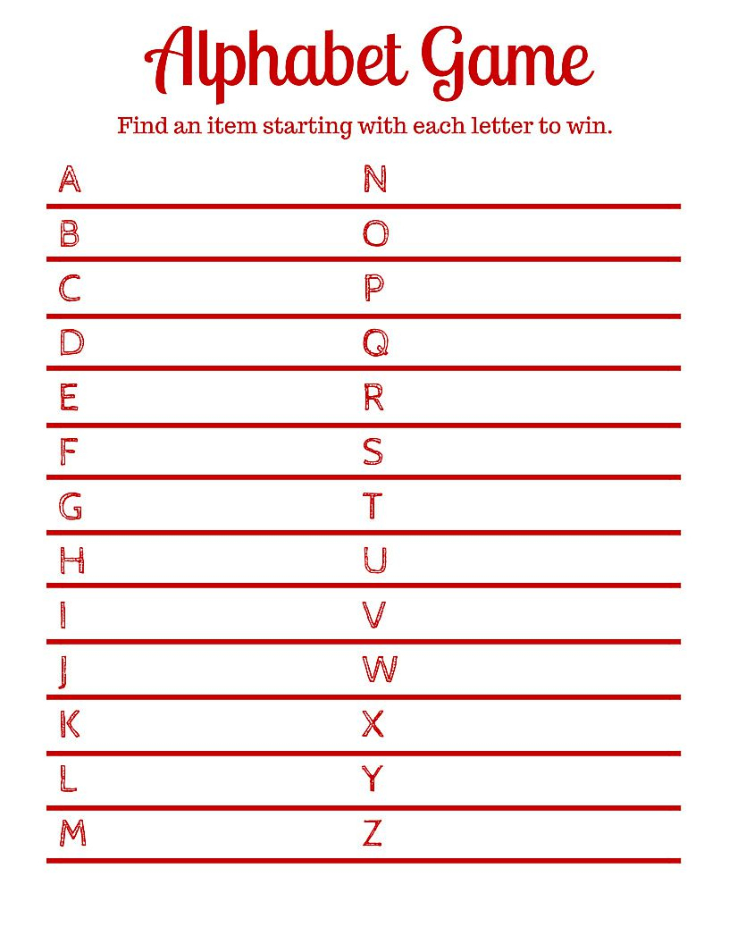 Free Printable Travel Games For Kids - Free Printable Alphabet Games