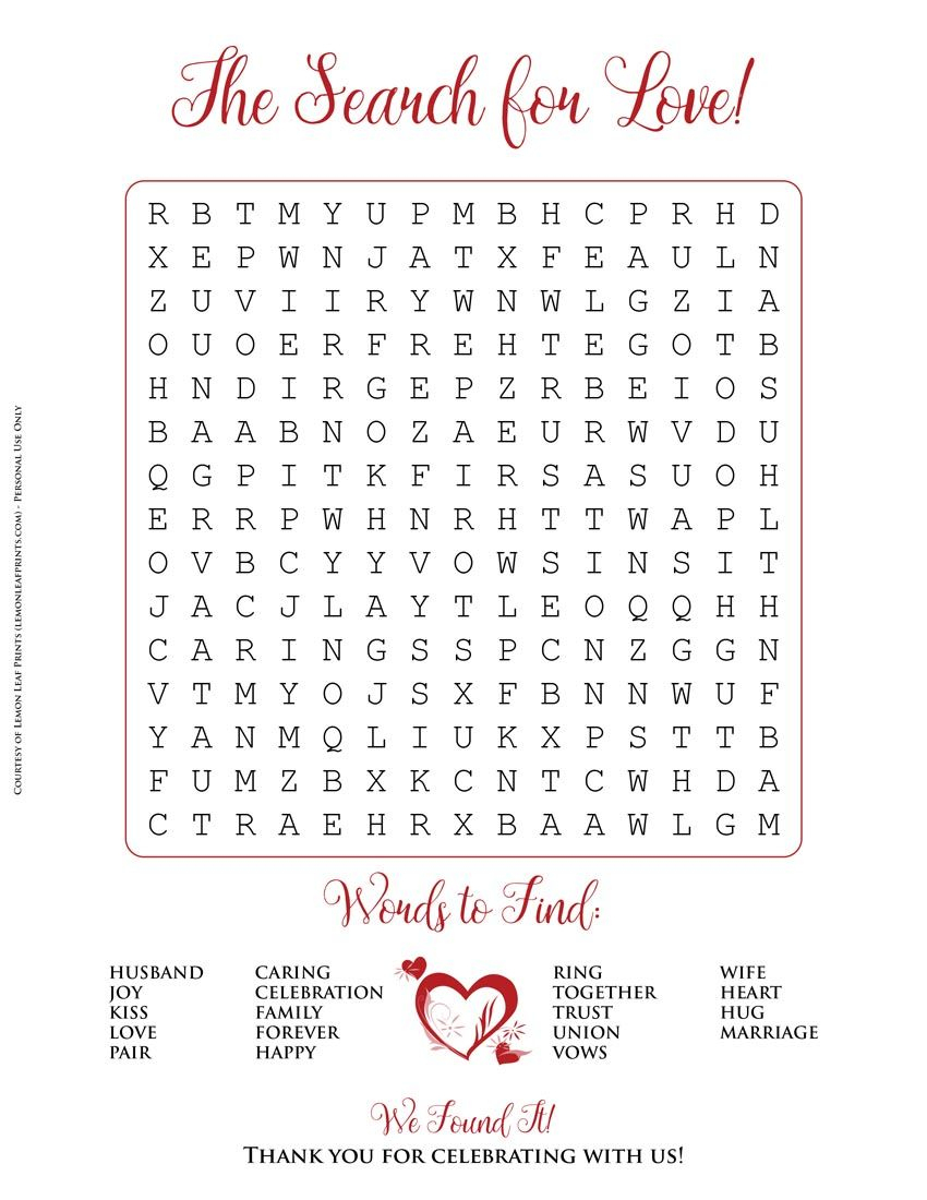 Free Printable - Valentine&amp;#039;s Day Or Wedding Word Search Puzzle In - Free Printable Valentine Word Search For Adults