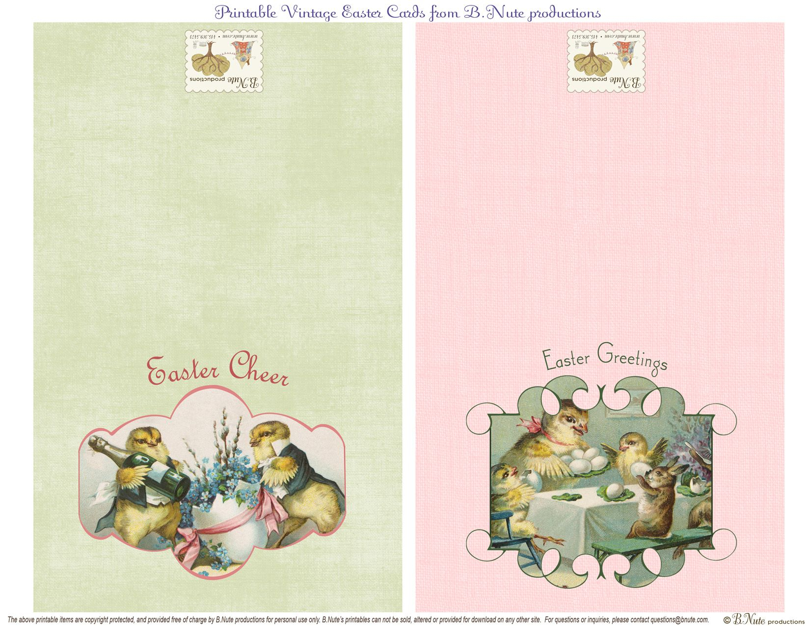 Free Printable Vintage Easter Folded Cards. I Finally Found These - Free Printable Vintage Easter Images