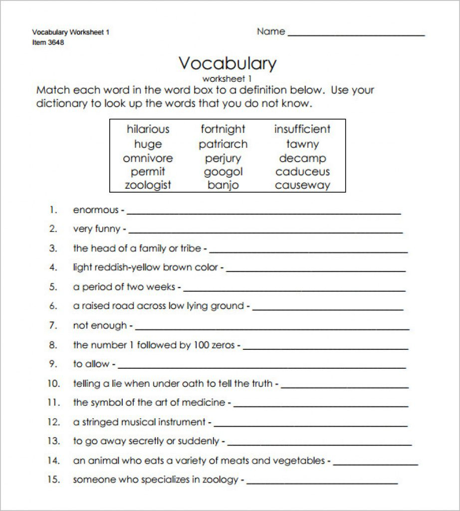 Free Printable Vocabulary Quiz Maker | Free Printable - Free Printable Vocabulary Quiz Maker