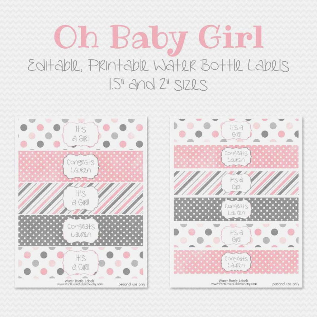 Free Printable Water Bottle Labels For Girl Baby Shower - Baby - Free Printable Water Bottle Labels For Baby Shower