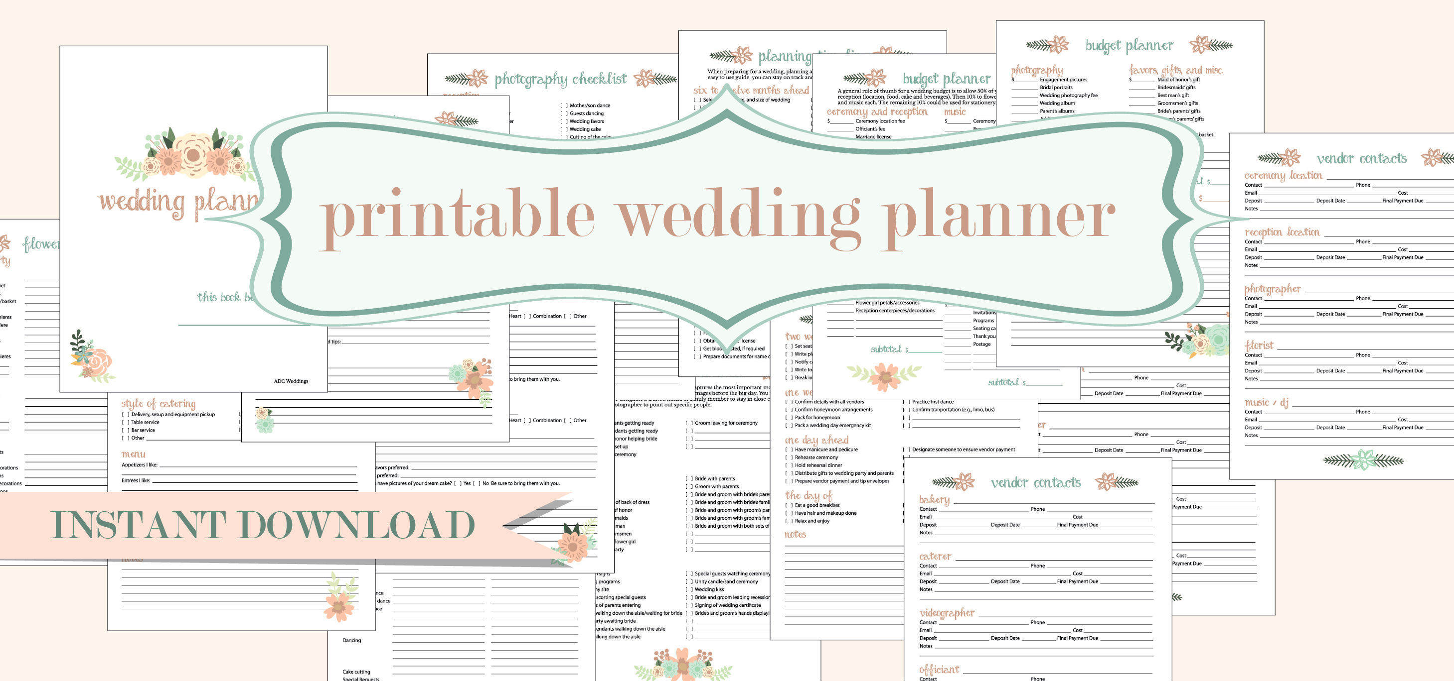 Free Printable Wedding Planner | American Dream Cakes - Free Printable Wedding Planner