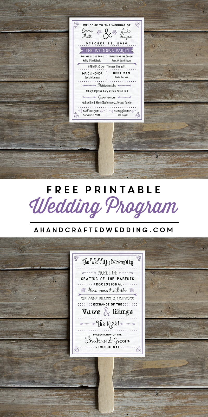 Free Printable Wedding Program | Crafty 2 The Core~Diy Galore - Free Printable Fan Wedding Programs