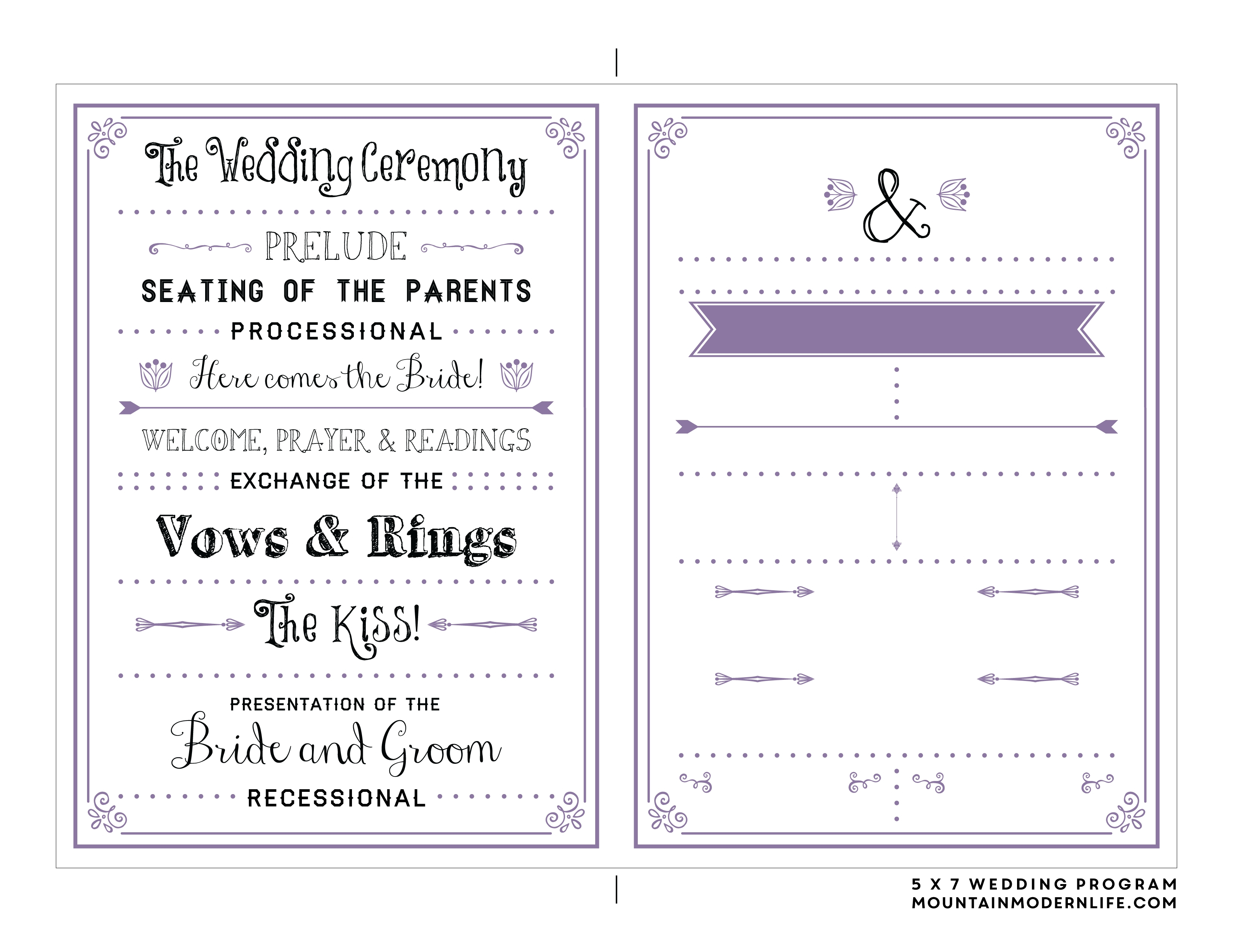 Free Printable Wedding Program Templates | Bestprintable231118 - Free Printable Wedding Program Templates