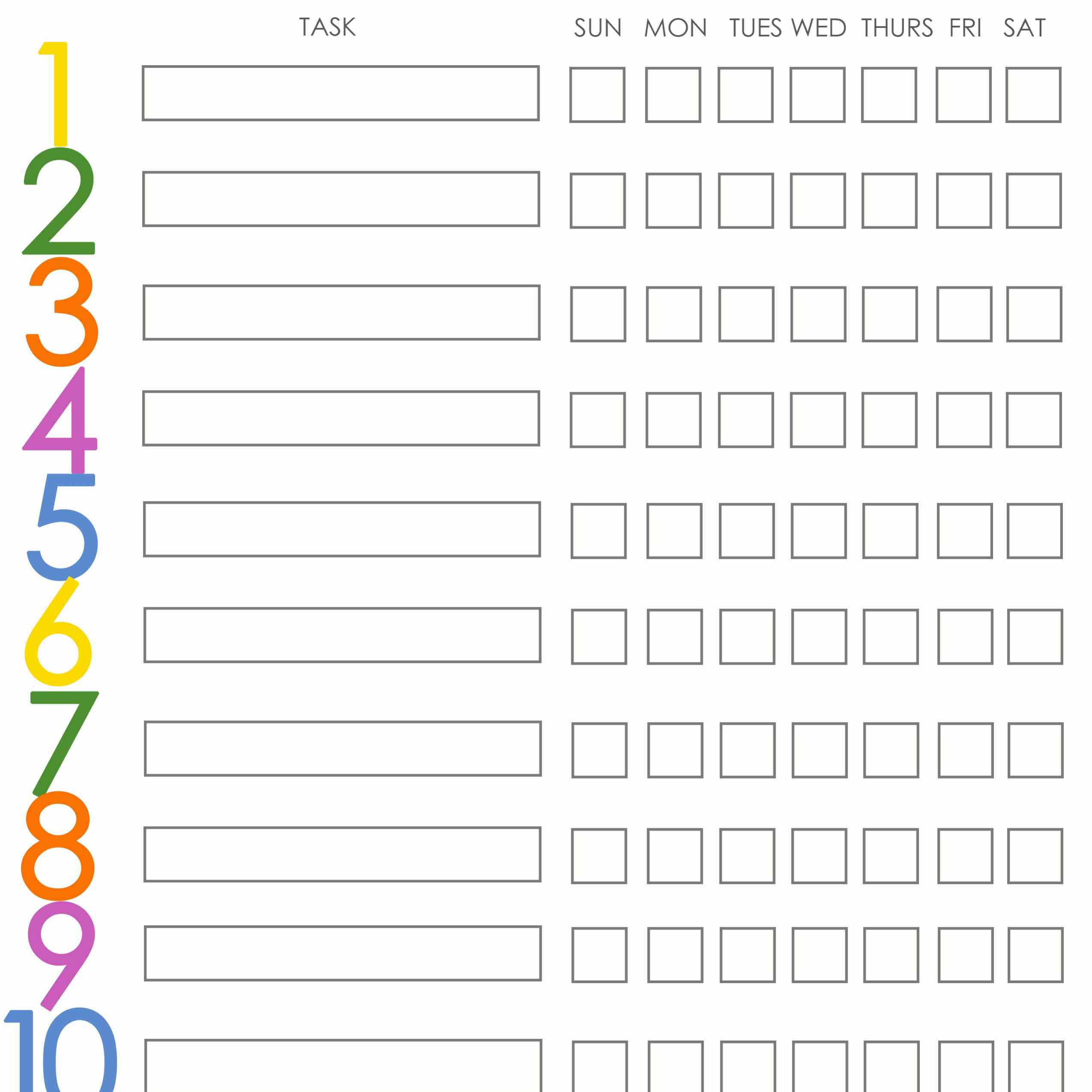 Free Printable Weekly Chore Charts - Free Printable Chore List