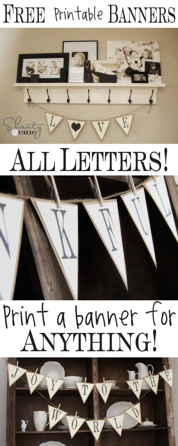 Free Printable – Whole Alphabet Banner!! | D.i.y Projects I May Or - Free Printable Welcome Banner Template