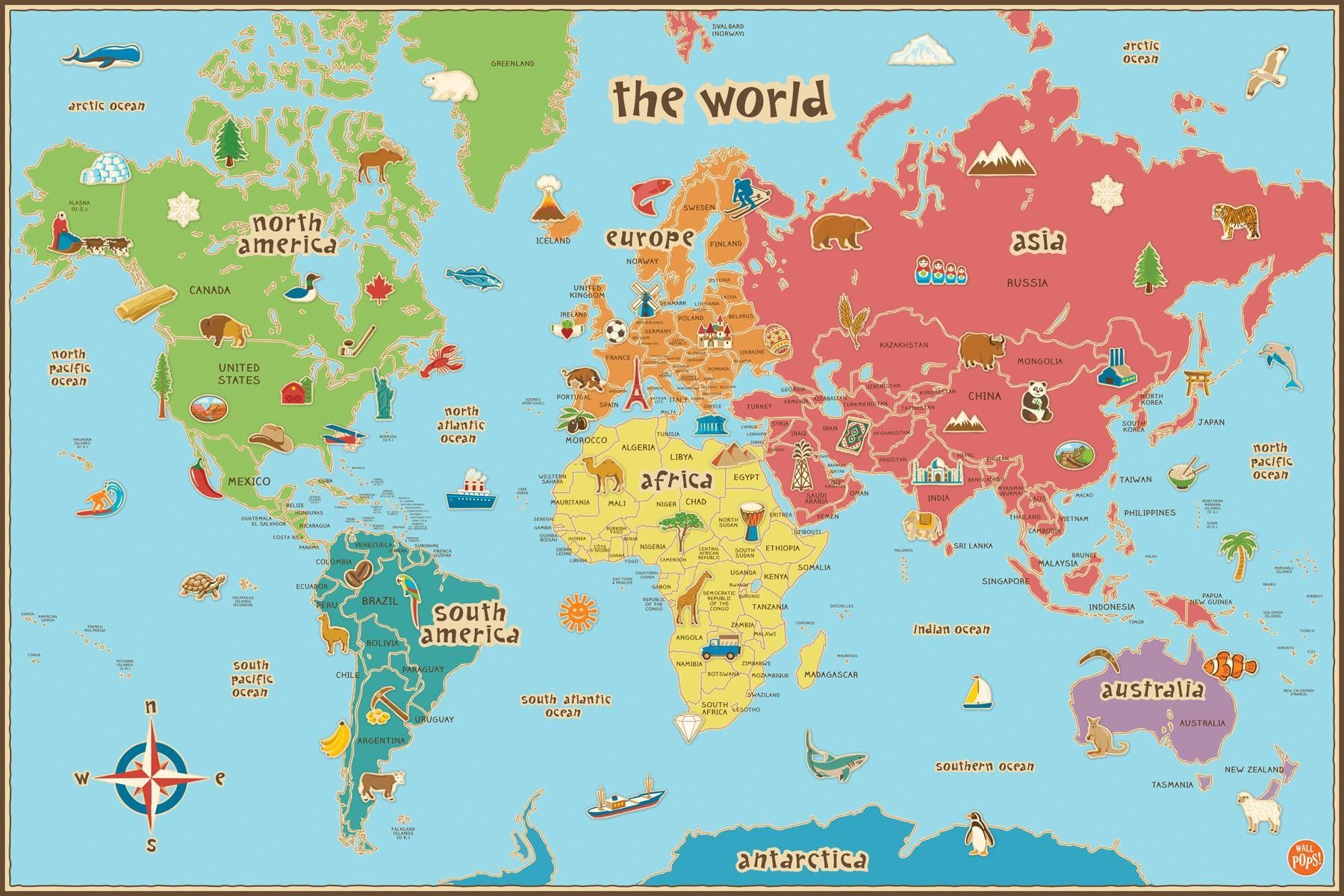 Free Printable World Map For Kids Maps And | Gary&amp;#039;s Scattered Mind - Free Printable World Maps Online