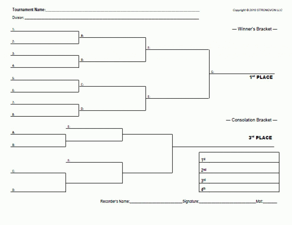 Free Printable Wrestling Brackets | Free Printable - Free Printable Wrestling Brackets