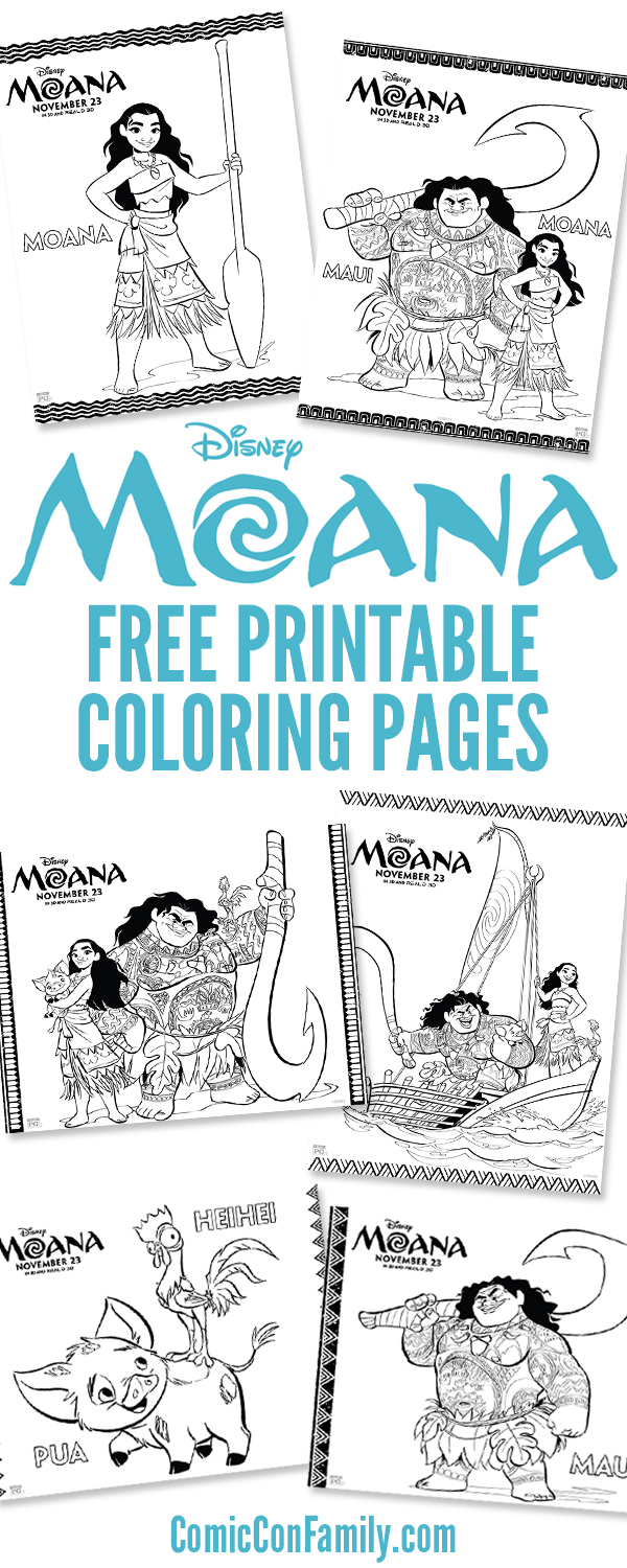 Free Printables: Disney Moana Coloring Pages - Comic Con Family - Moana Coloring Pages Free Printable