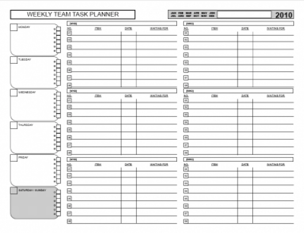 Free Productivity Templates And Spreadsheets-Task Planner Regarding - Free Printable Task Organizer