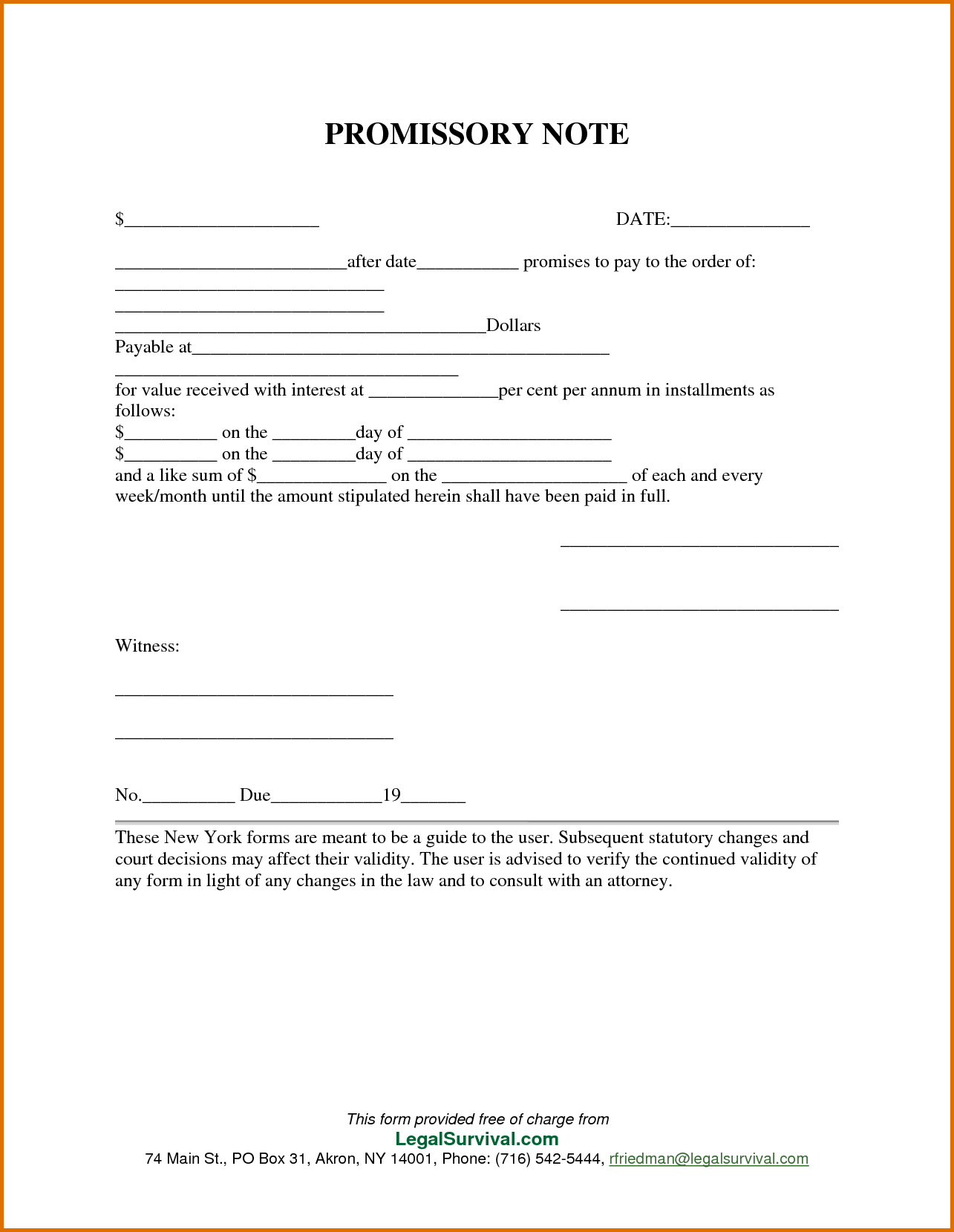 Free Printable Promissory Note For Personal Loan