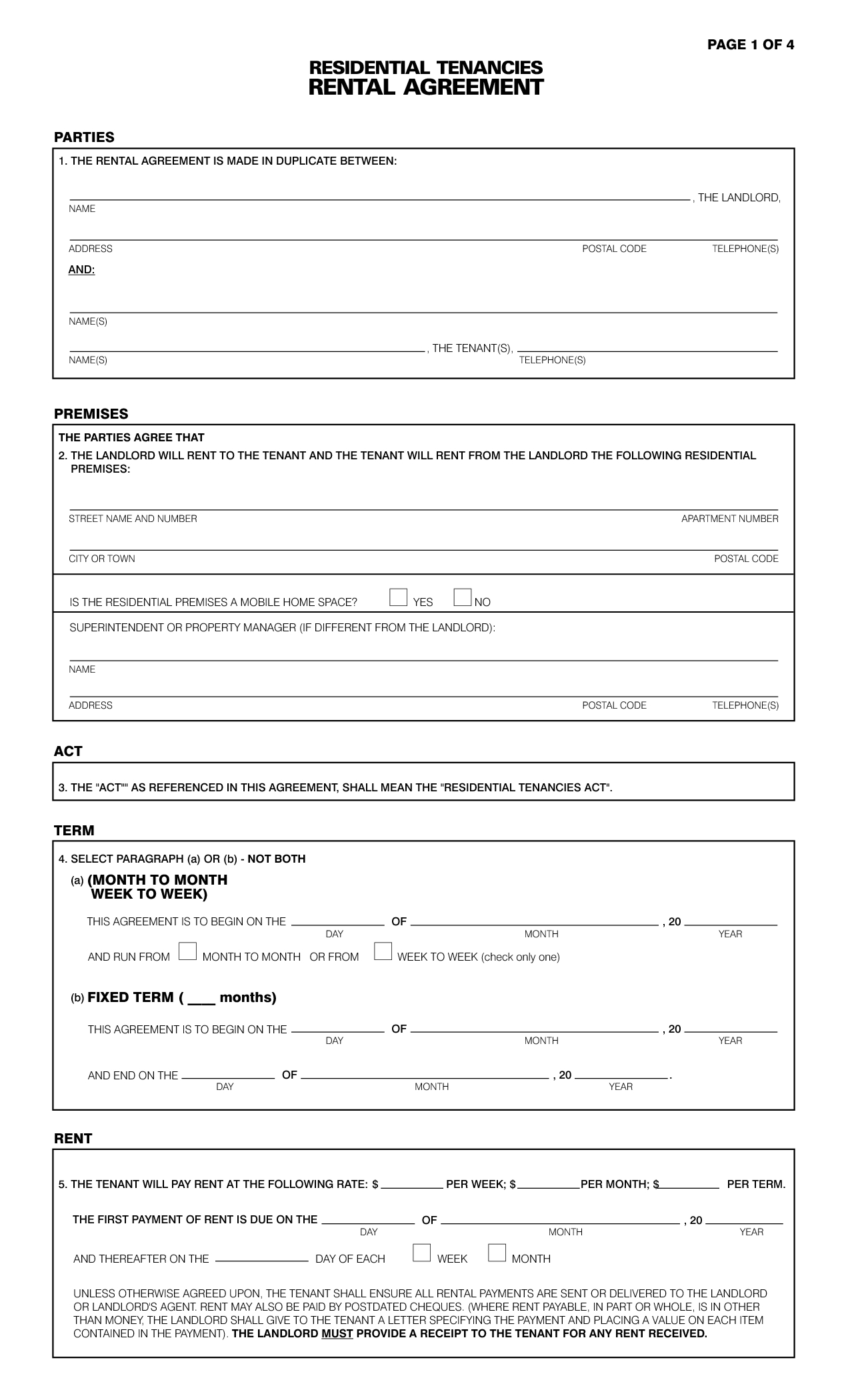 Free Property Free Rental Application Forms California Pdf - Rental Agreement Forms Free Printable