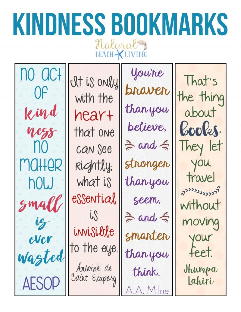 Free Random Acts Of Kindness Printable Bookmarks - Natural Beach Living - Free Printable Bookmarks For Libraries
