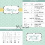 Free Recipe Binder In 3 Color Options | Recipe Binder Ideas   Free Printable Cookbooks Pdf