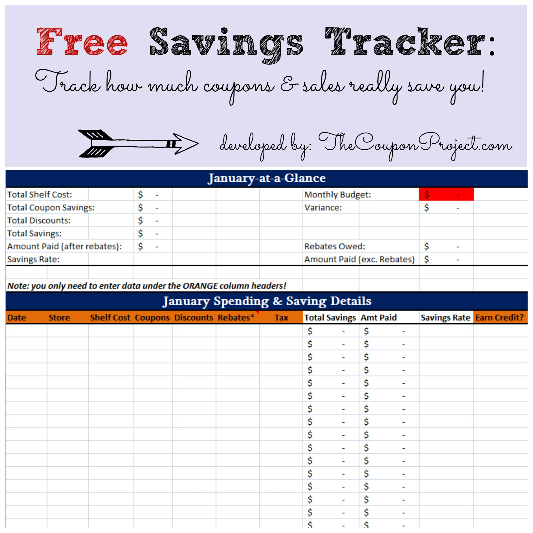 Free Savings Tracker | Free Download - Free Printable Coupon Spreadsheet