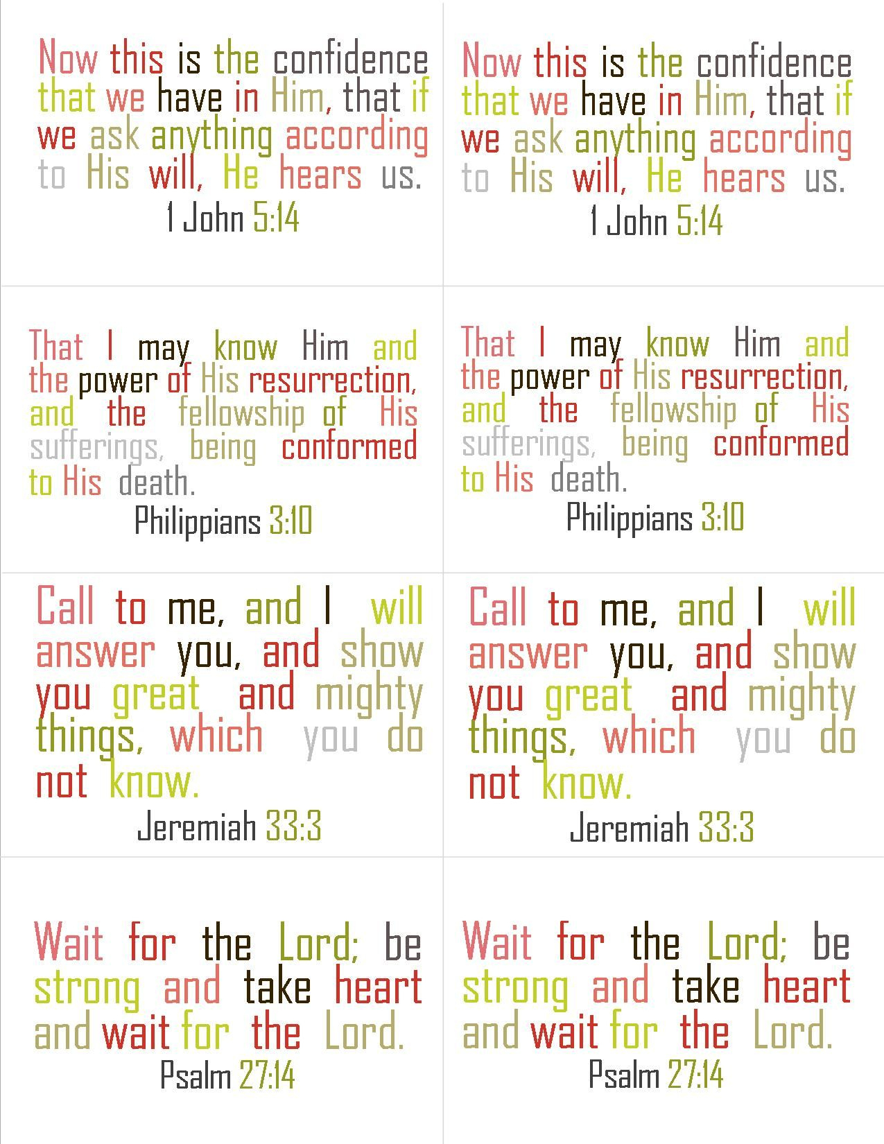 Free Scripture Cards Printable - And Other Printables | Printables - Free Printable Bible Verse Cards