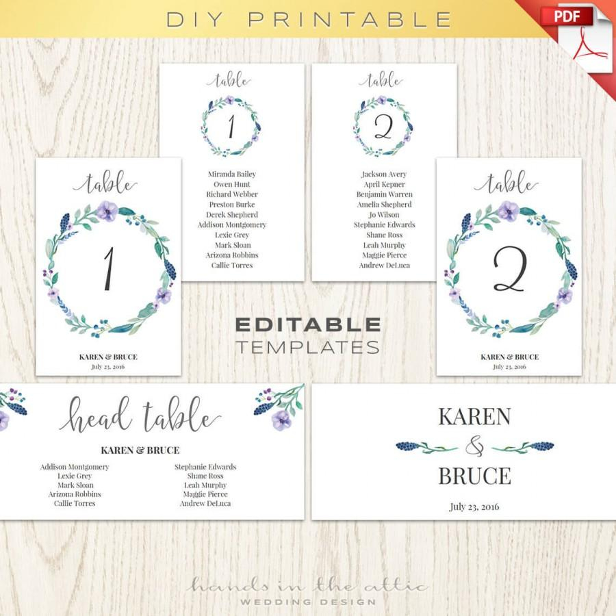 Free Seating Chart Template Wedding Table Co Floral Numbers - Free Printable Wedding Seating Chart Template