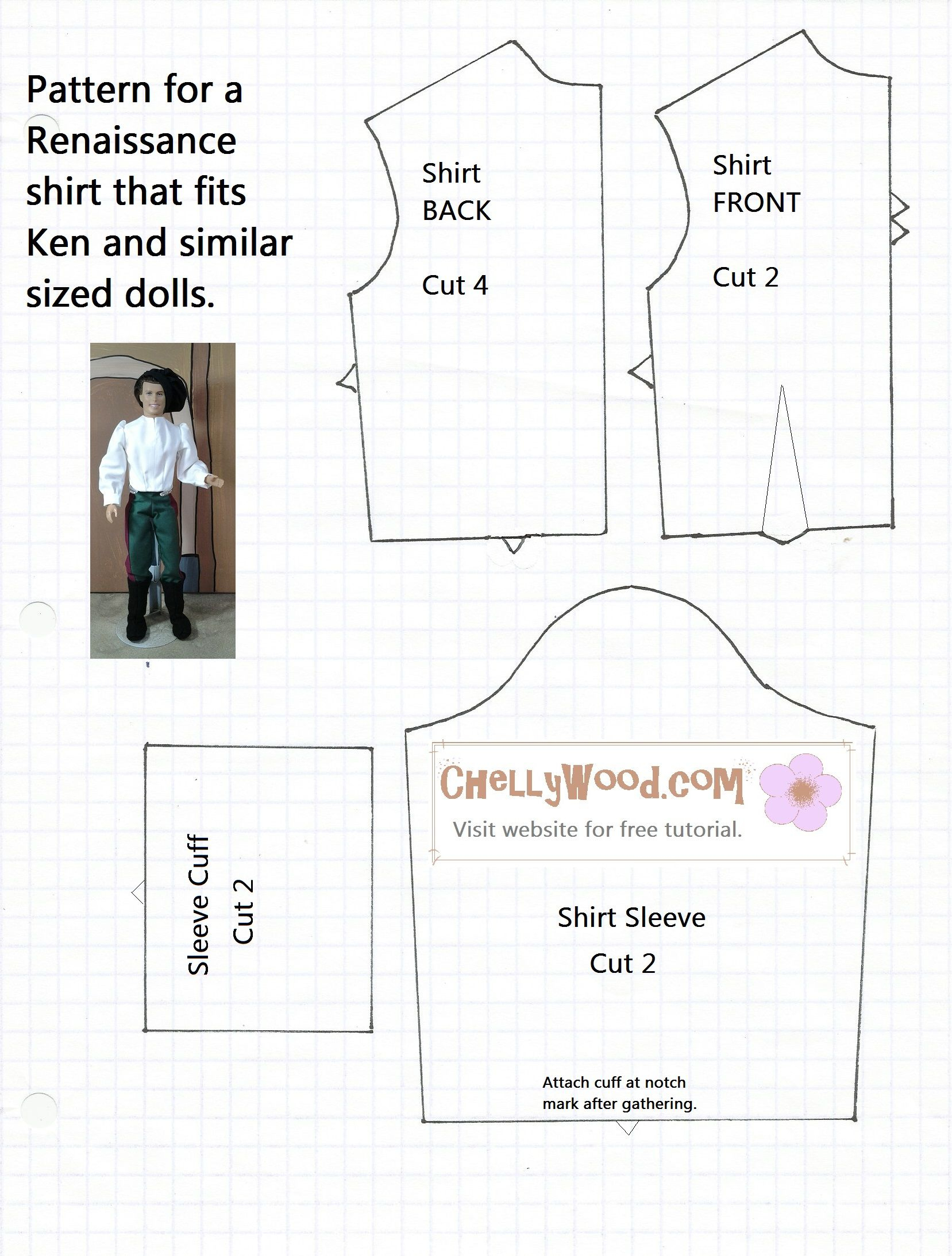 Free Shirt Pattern For Ken Dolls, Twilight&amp;#039;s Edward Cullen Doll, And - Ken Clothes Patterns Free Printable