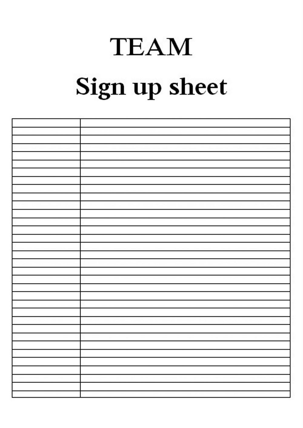 Free Sign Up Sheet Template | Hunecompany - Free Printable Sign In Sheet Template