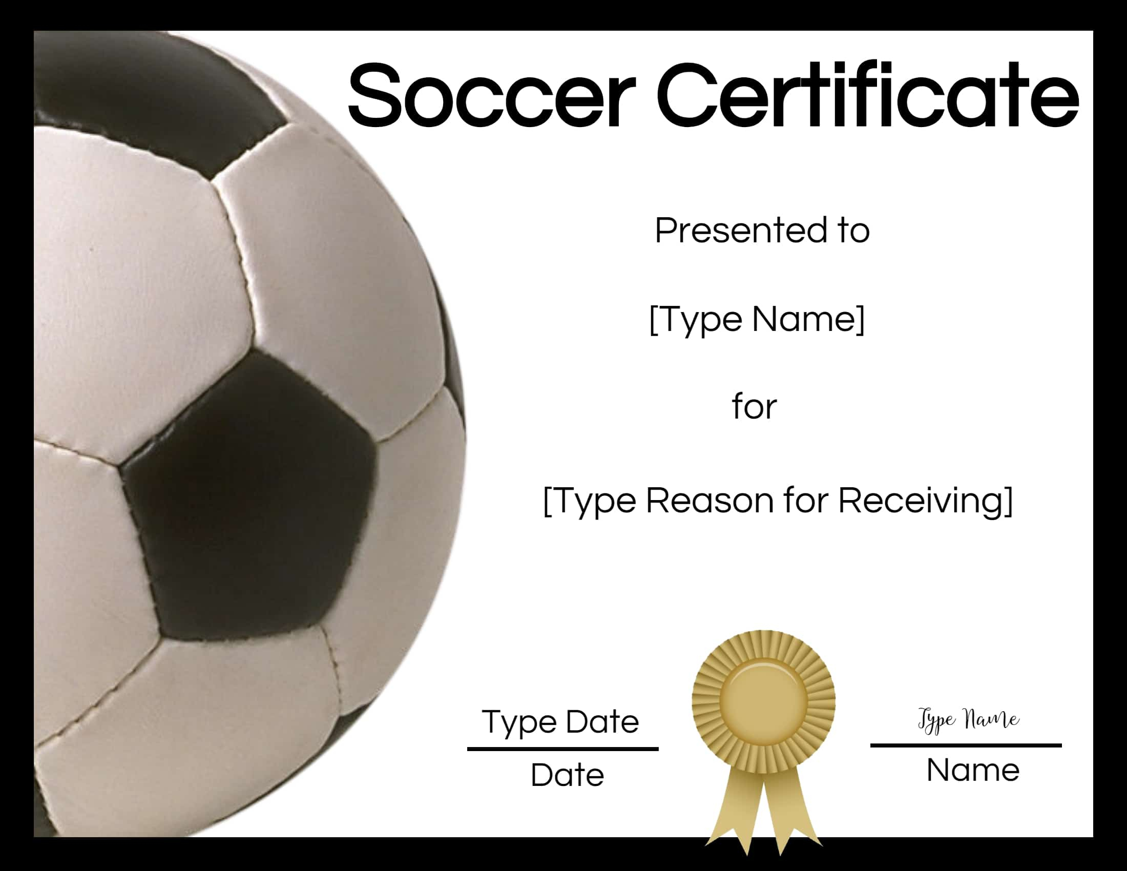 Free Soccer Certificate Maker | Edit Online And Print At Home - Free Soccer Award Certificates Printable