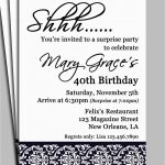 Free Surprise Birthday Party Invitations Black Damask Surprise Party   Free Printable Surprise 40Th Birthday Party Invitations