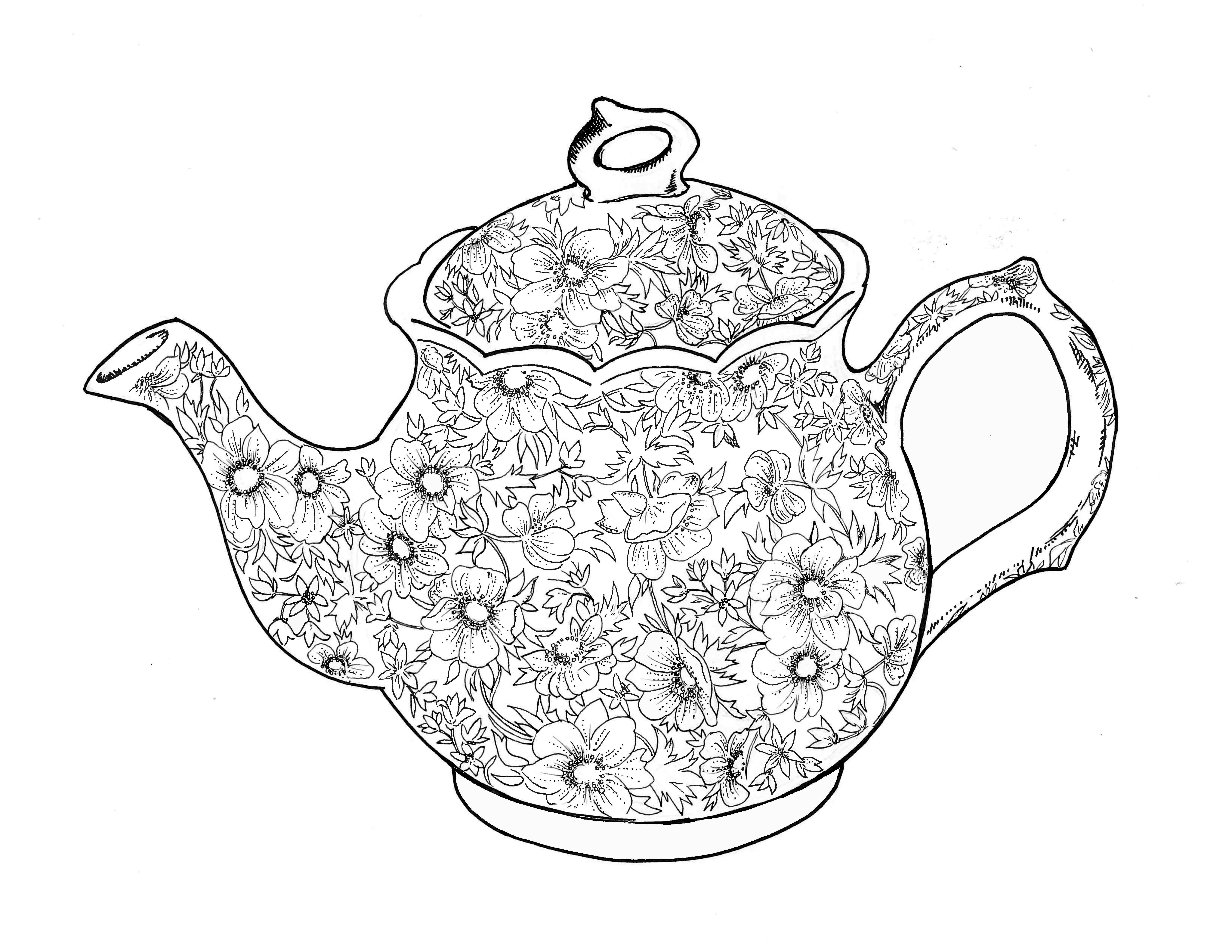 Free Teapot Coloring Book, Download Free Clip Art, Free Clip Art On - Free Teapot Printable