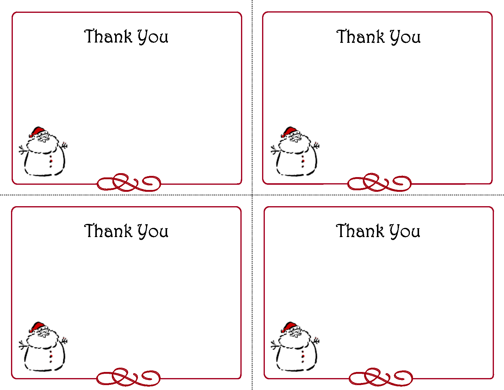 Free Thank You Cards Printable | Free Printable Holiday Gift Tags - Free Online Printable Christmas Cards