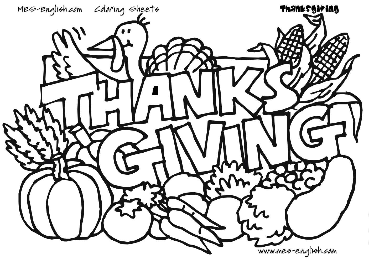 Free Thanksgiving Coloring Pages For Kids - Free Printable Thanksgiving Coloring Pages