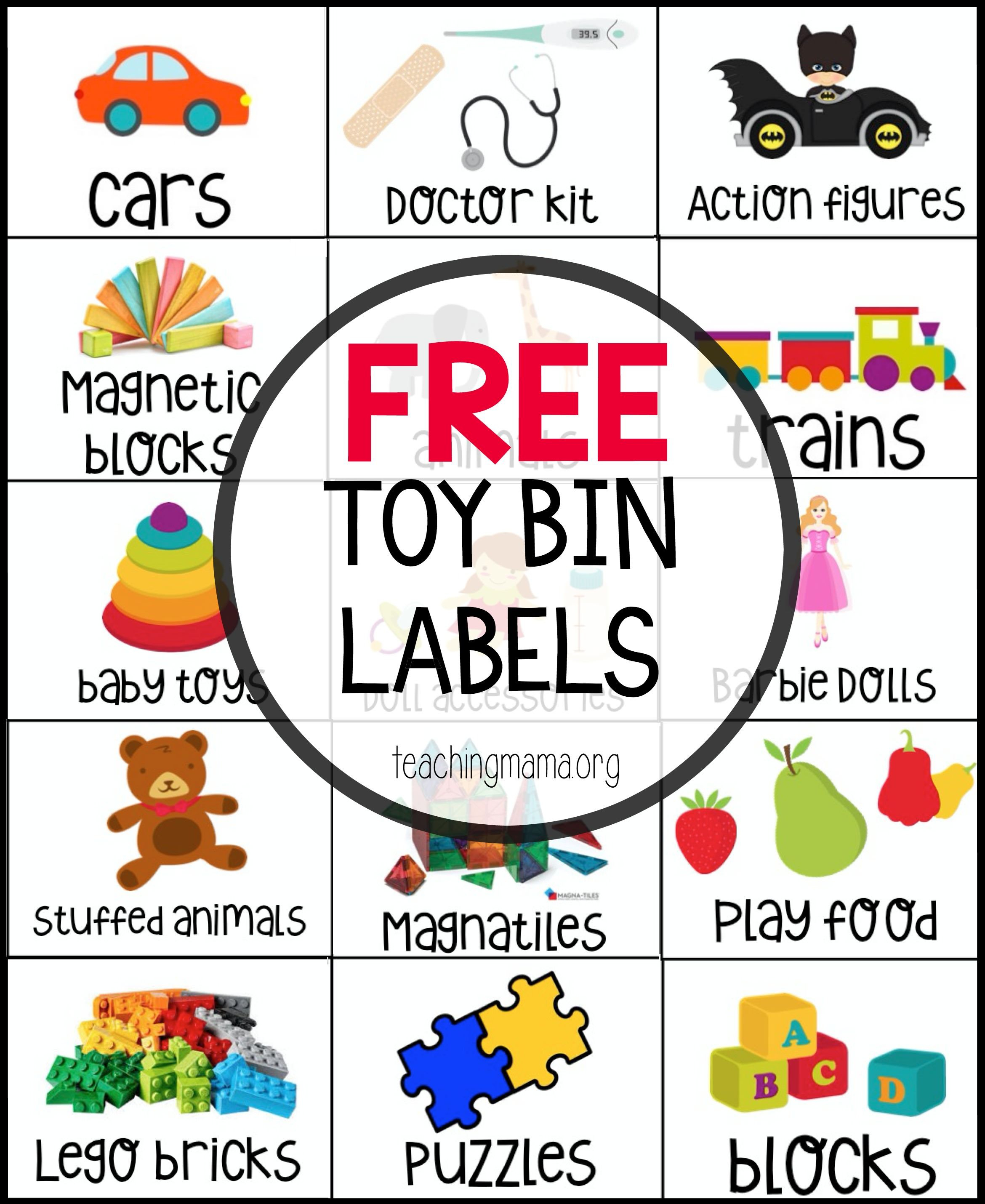 Free Toy Bin Labels - This Is A Great Way To Organize Toys - Free Printable Classroom Labels For Preschoolers