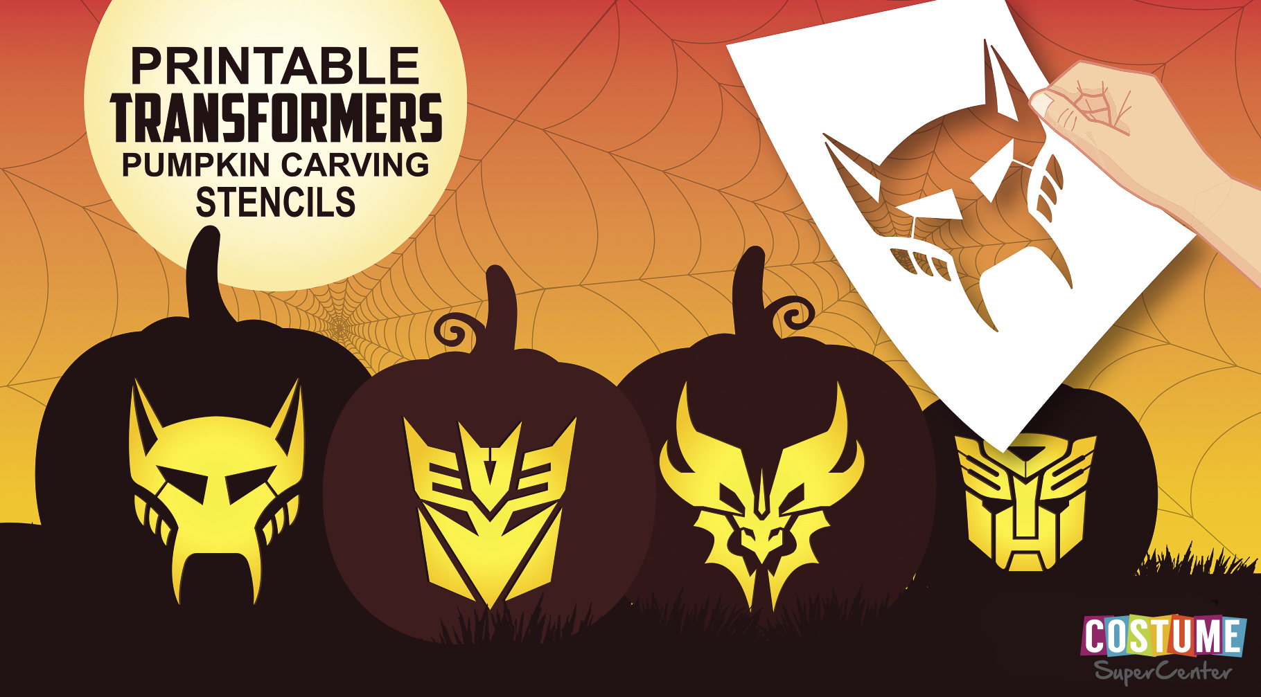 Free Transformer Pumpkin Carving Stencils | Costume Supercenter Blog - Free Printable Pumpkin Carving Stencils