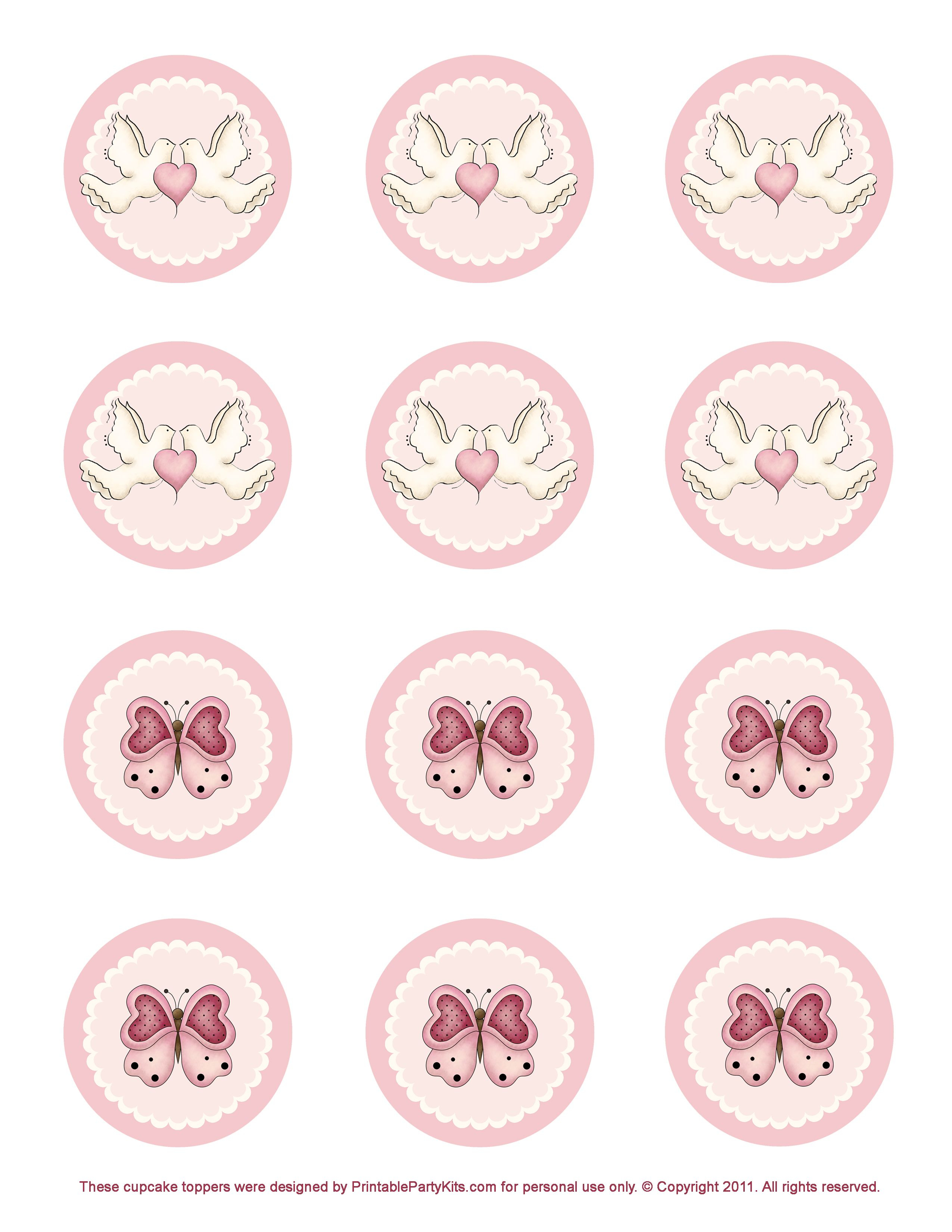 Free Valentine, Bridal Shower, Wedding, Engagement Party Picks - Free Printable Cupcake Toppers Bridal Shower