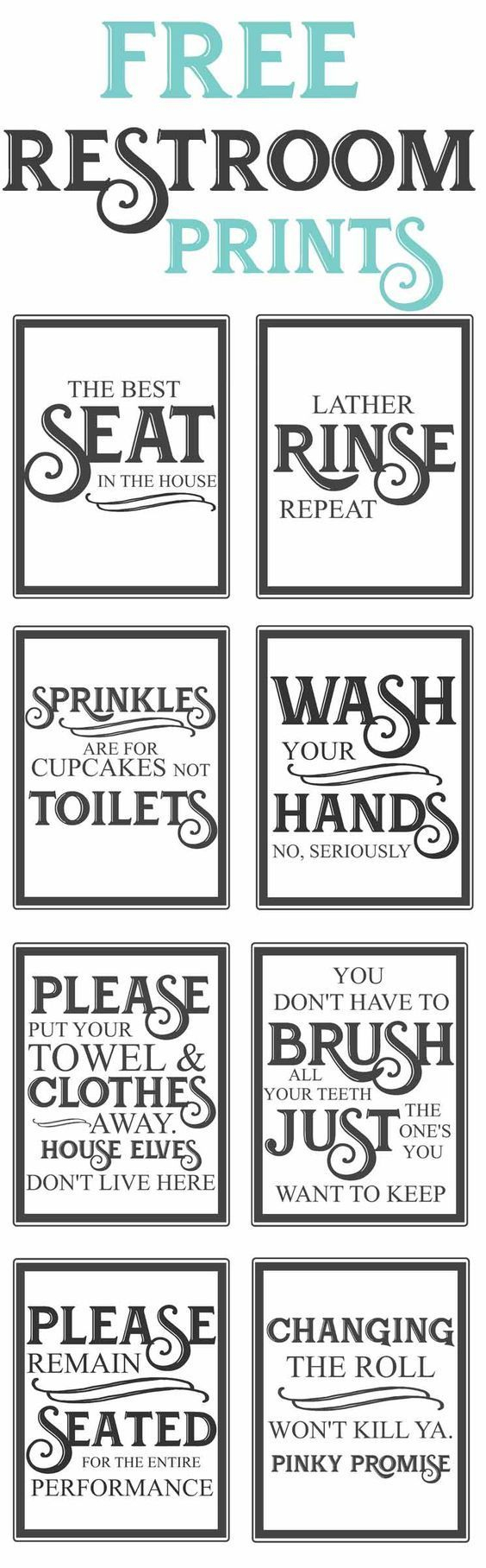 Free Vintage Bathroom Printables | Favorite Diy And Best Crafts - Free Printable Bathroom Quotes