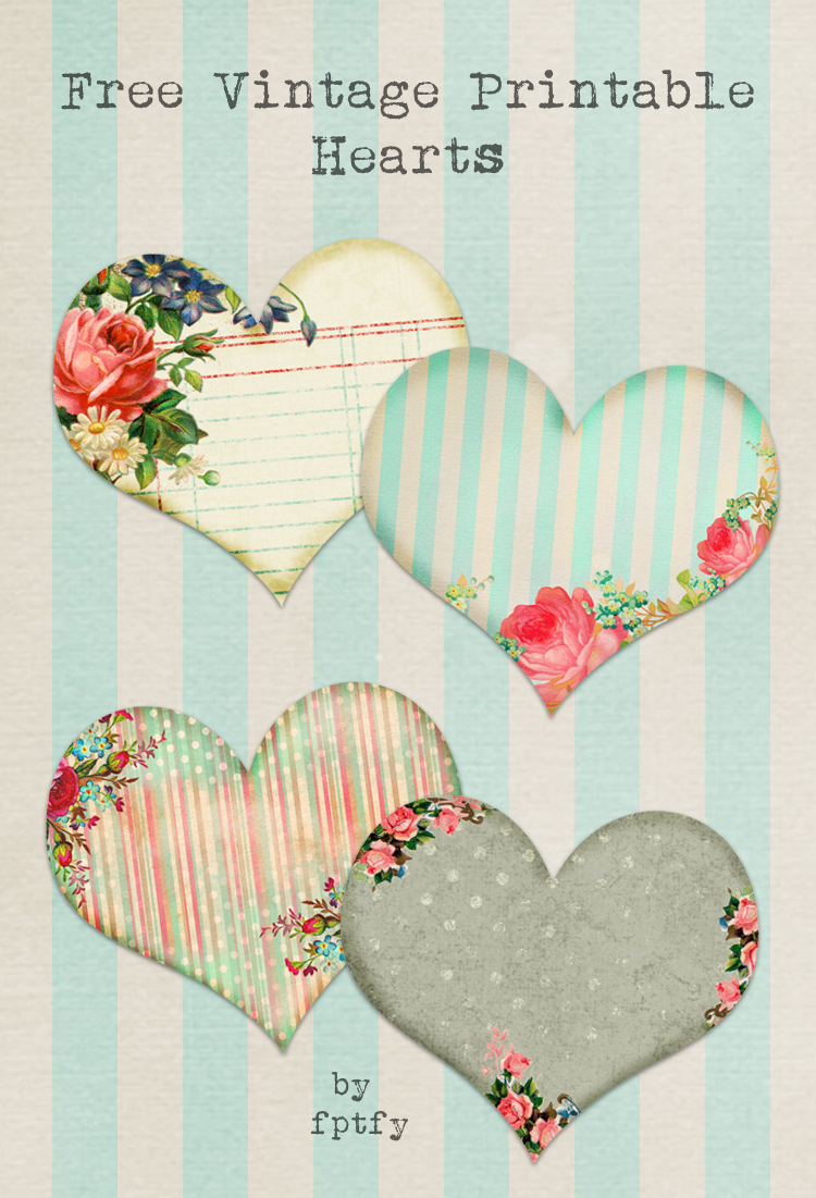 Free Vintage Printable Hearts - Free Pretty Things For You - Free Printable Heart Designs