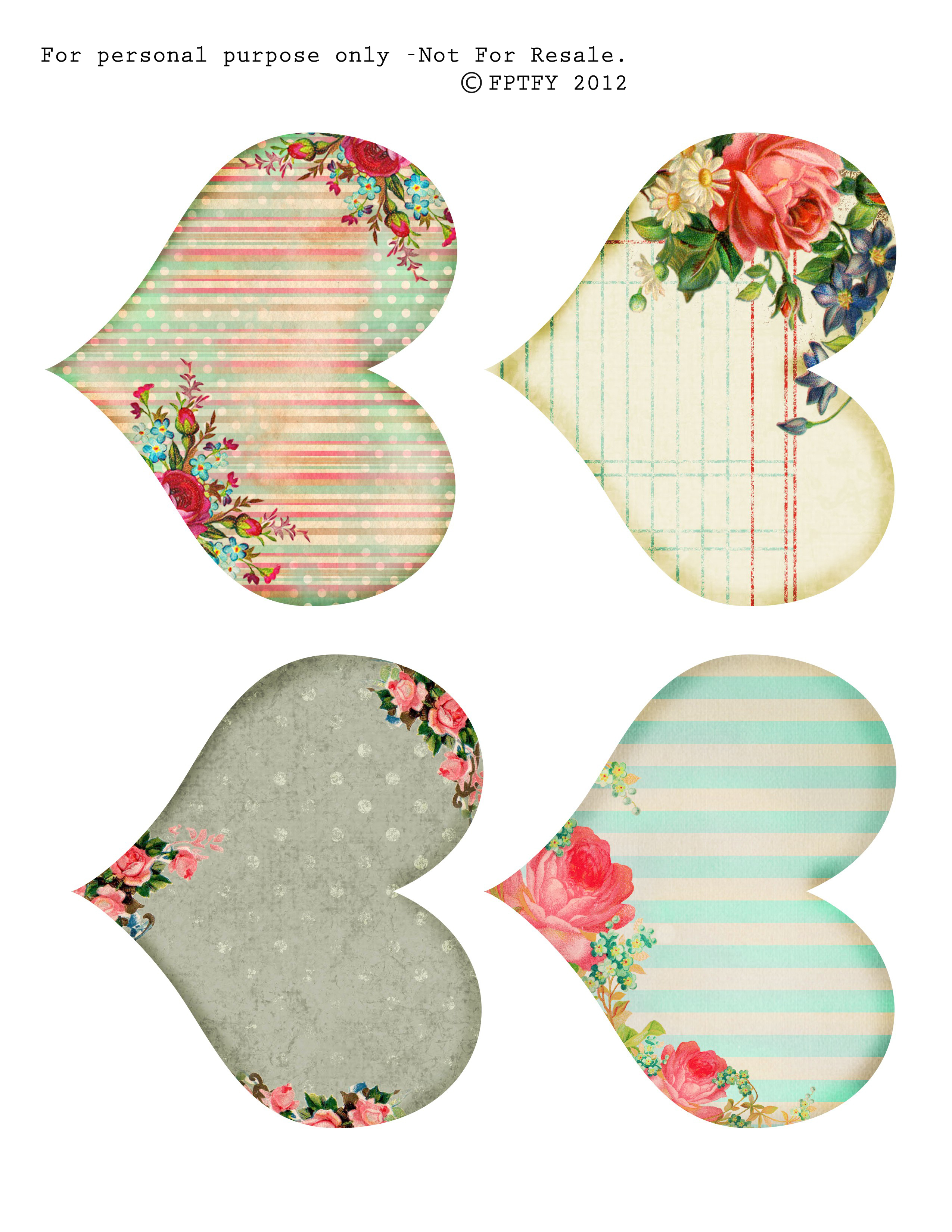 Free Vintage Printable Hearts - Free Pretty Things For You - Free Printable Vintage Pictures