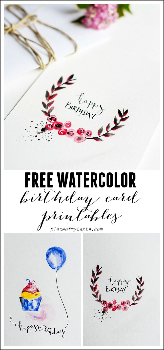 Free Watercolor Birthday Card Printables | Printables | Watercolor - Free Printable Birthday Scrolls