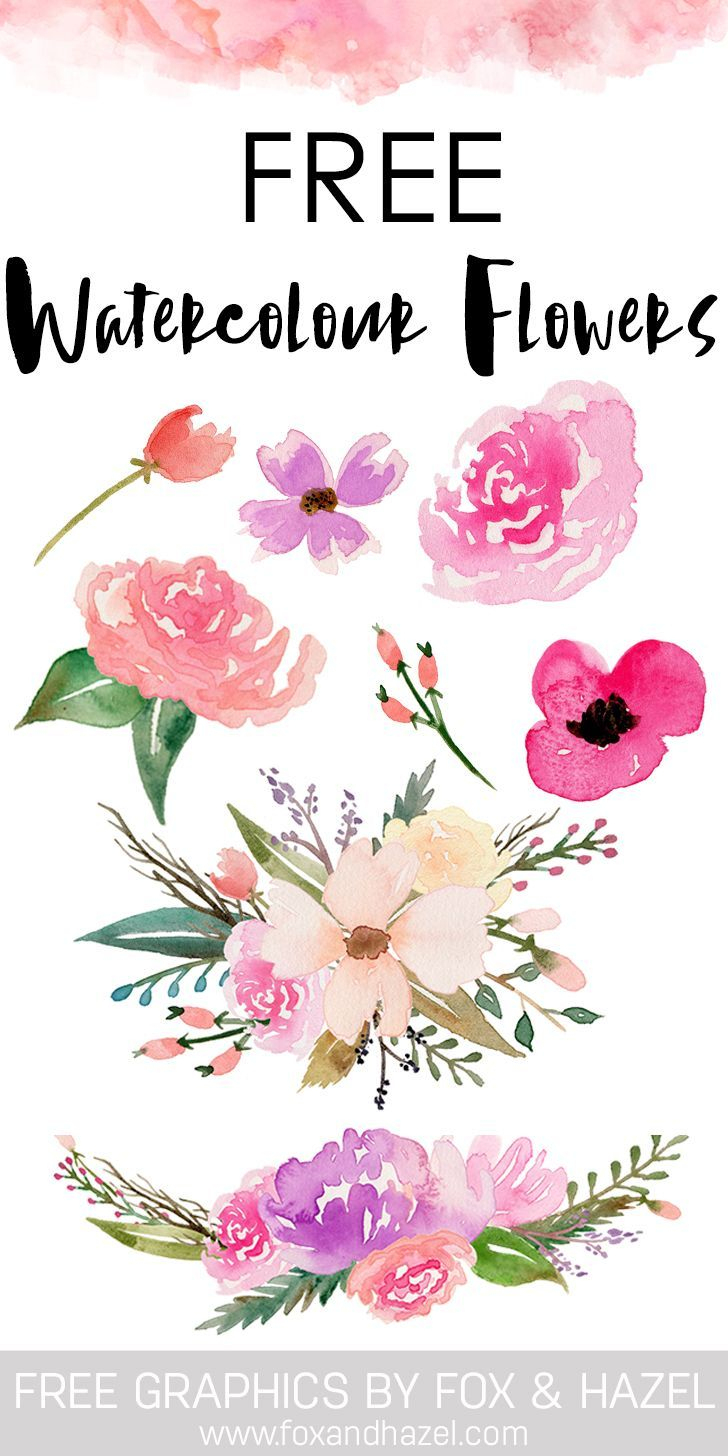 Free Watercolor Flower Graphics From | *all Things Art + Hand - Free Printable Clipart Of Flowers