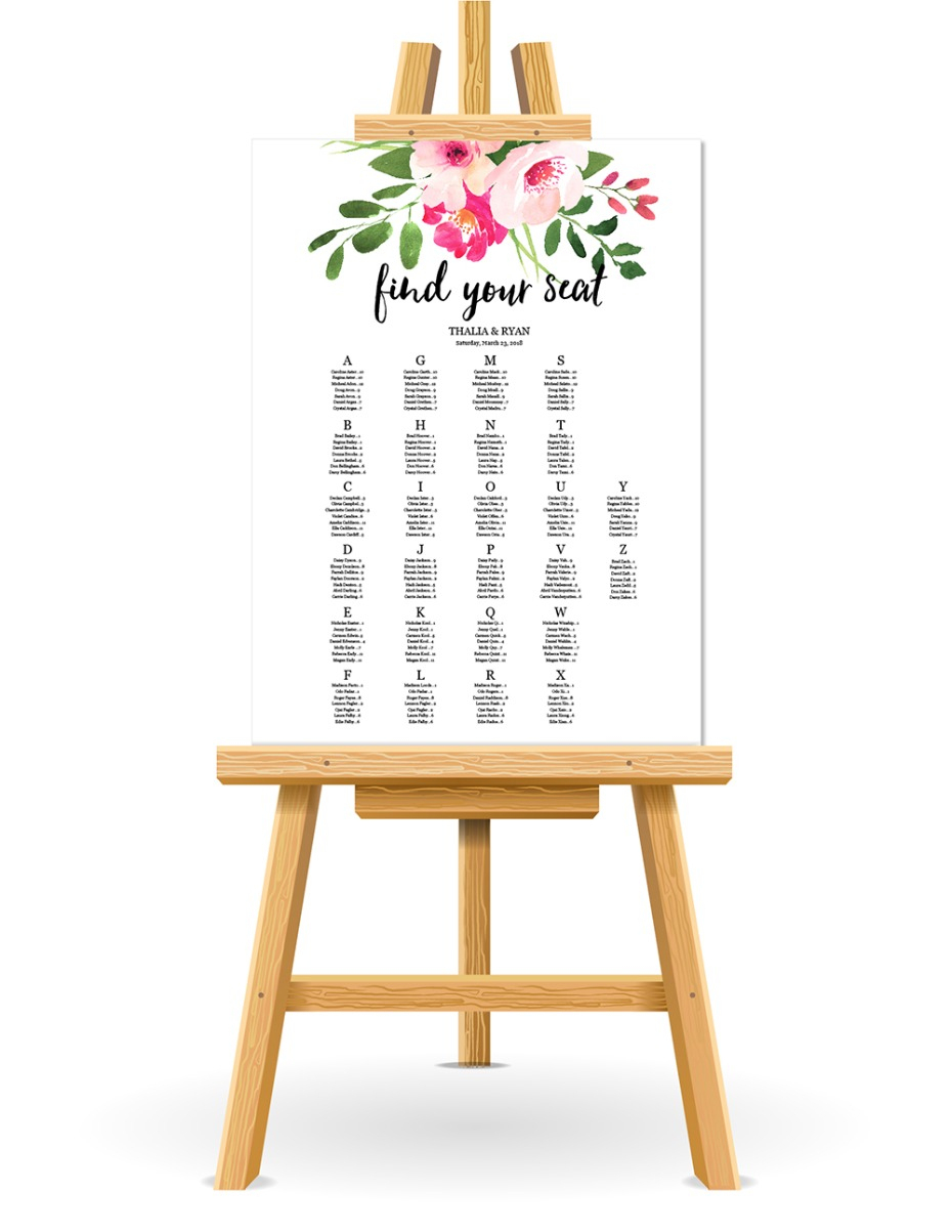 Free Wedding Seating Chart Printable - Free Printable Wedding Seating Chart Template