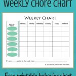 Free Weekly Behavior Chart (For Teenagers | Behavior Charts | Weekly   Free Printable Reward Charts For Teenagers