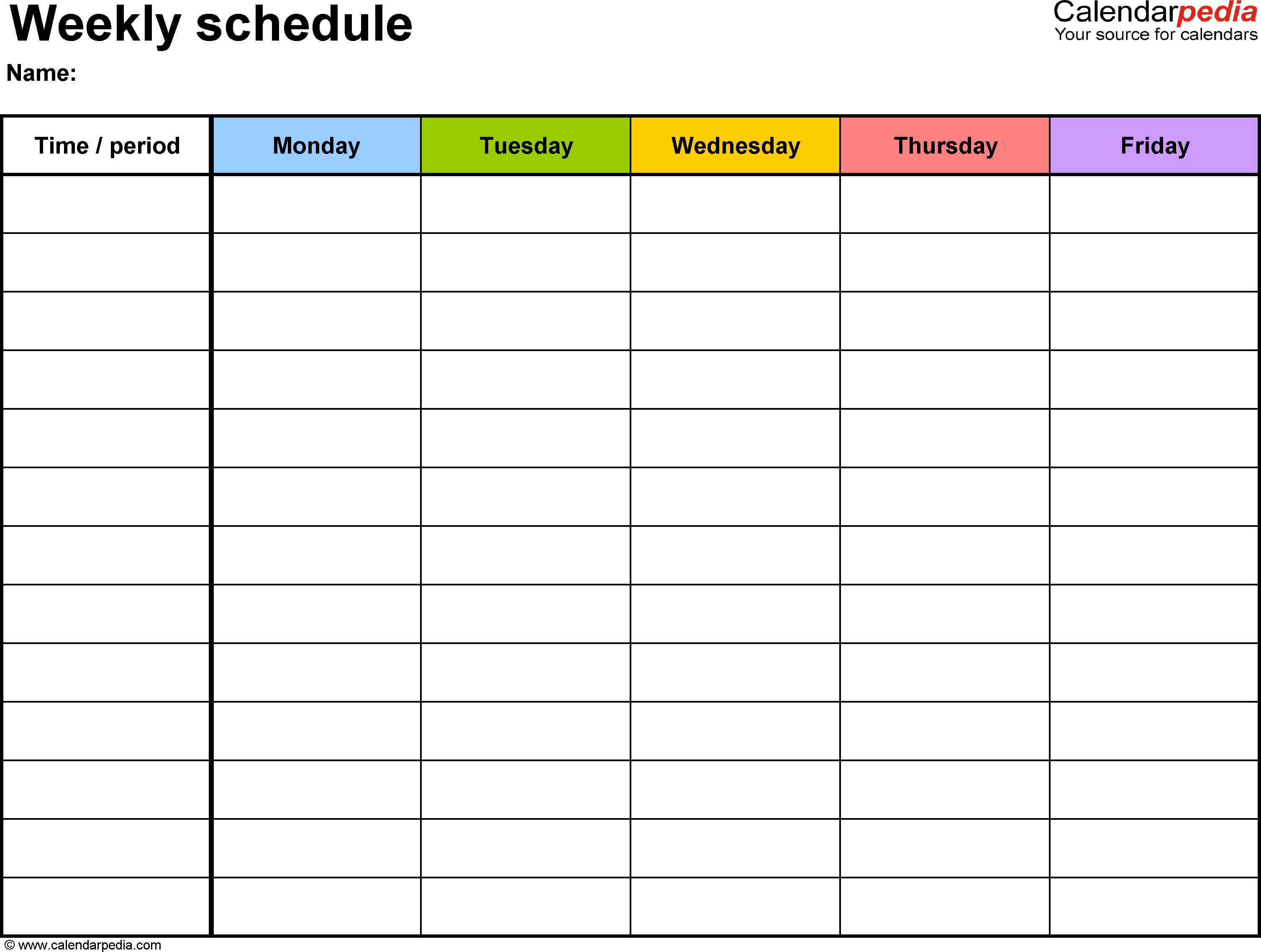 Free Weekly Schedule Templates For Word - 18 Templates - Free Printable Weekly Schedule