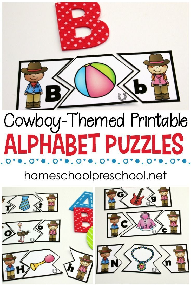 Free Wild West Themed Alphabet Puzzle Printables | Homeschooling - Free Printable Alphabet Puzzles