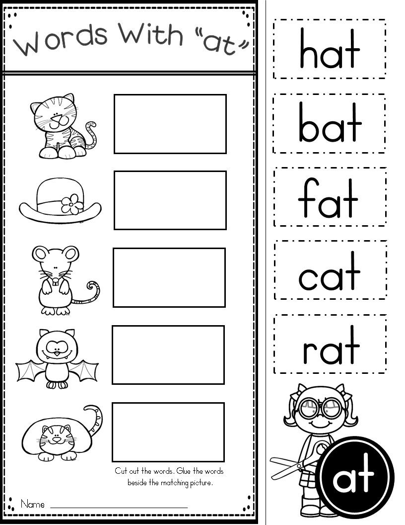 Free Word Family At Practice Printables And Activities | Kinder - Free Printable Word Family Worksheets For Kindergarten