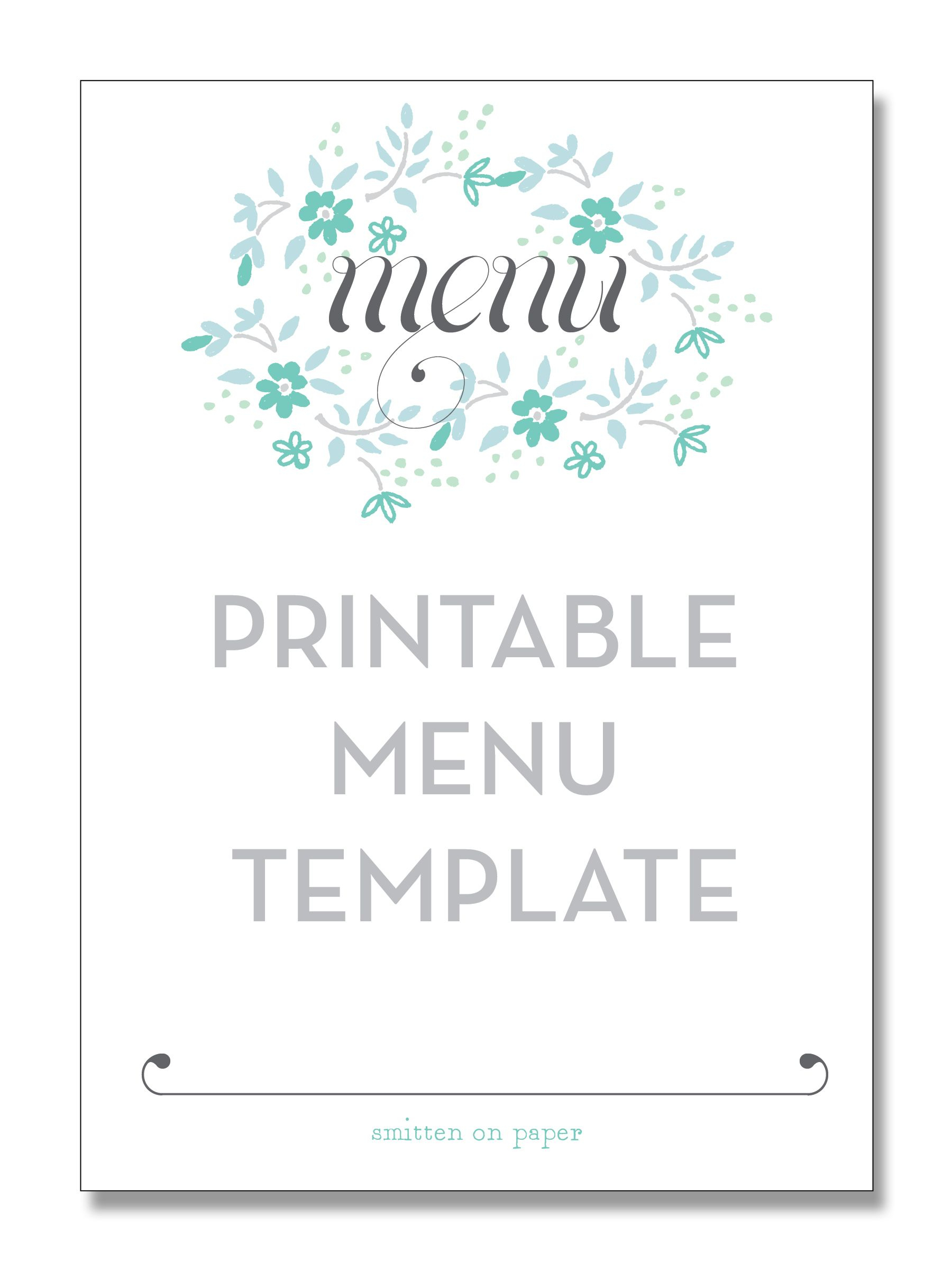 Freebie Friday: Printable Menu | Party Time! | Pinterest | Free - Design A Menu For Free Printable