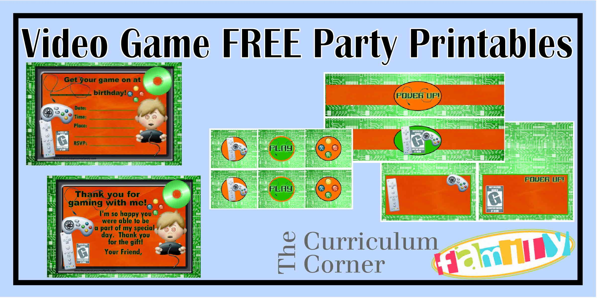 Freebie Video Game Party Printables - Great For A Video Game Truck - Free Printable Video Game Party Invitations