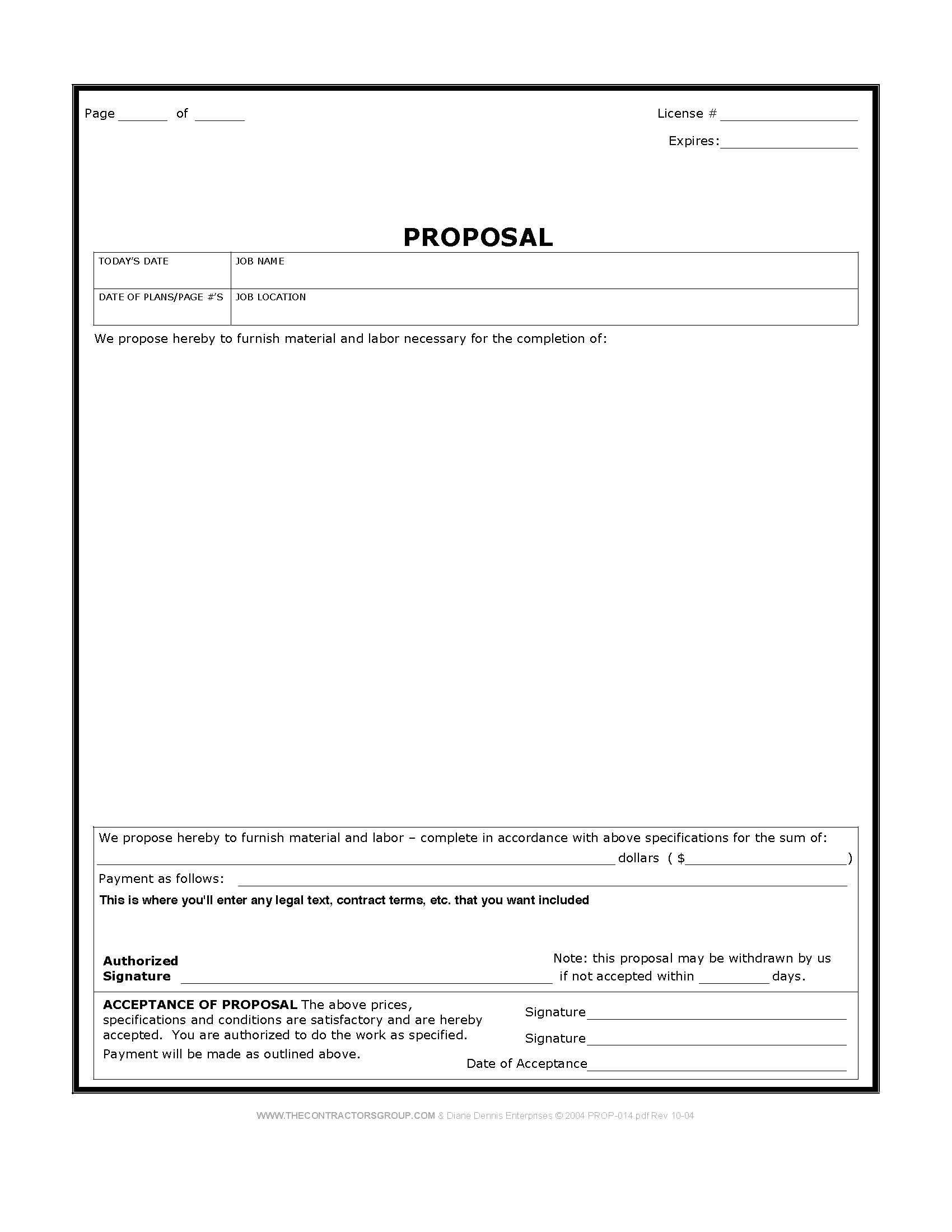 Free+Construction+Bid+Proposal+Form+Template | Template | Pinterest - Free Printable Proposal Forms